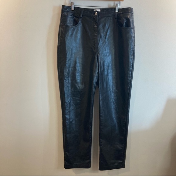 WILFRED Sz 16 Vegan Leather High Rise  Pockets Pants By Aritzia - Picture 2 of 11
